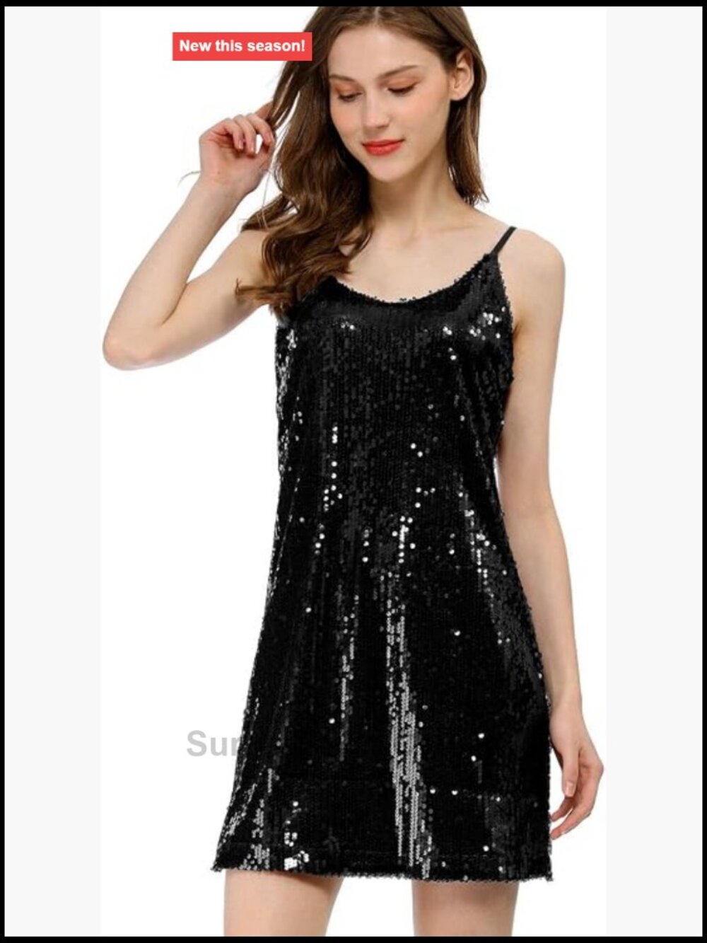Glitter Sequin Mini Dress Spaghetti Strap V Neck Party Cocktail Sparkly Clubwear